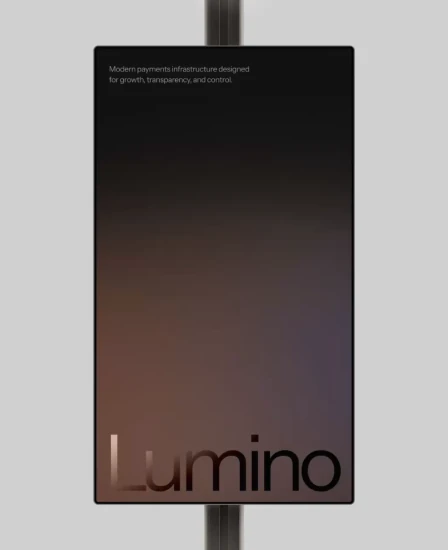 Lumino payments brand displayed on a street poster